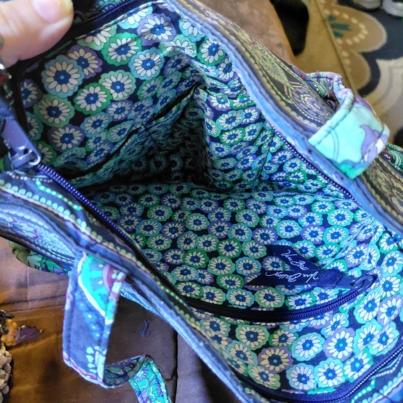Vera Bradley Blue and Green Floral Shoulder Bag - Picture 3 of 4